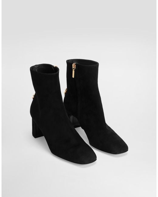 Dolce & Gabbana Black Suede Ankle Boot