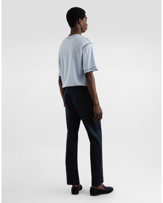 メンズ Dolce & Gabbana Cotton Gabardine Cargo Trousers Blue