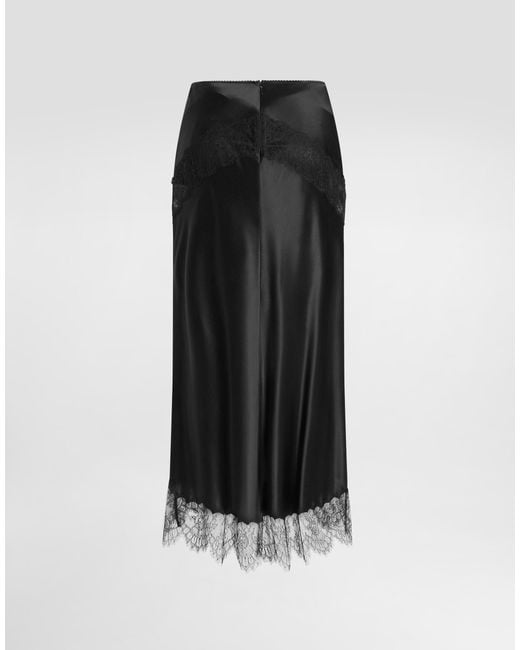 Dolce & Gabbana Black Silk Satin Skirt