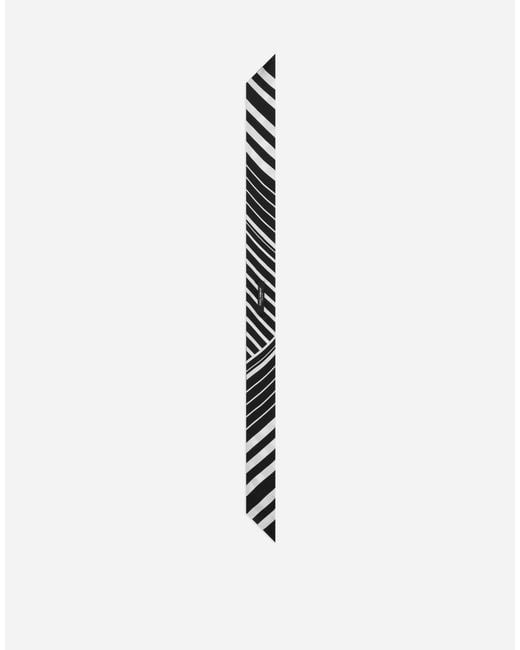 Dolce & Gabbana White Cotton Headscarf With Striped And Polka-Dot (6X100)
