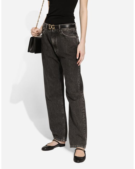 Dolce & Gabbana Gray Cotton Denim Boyfriend Jeans