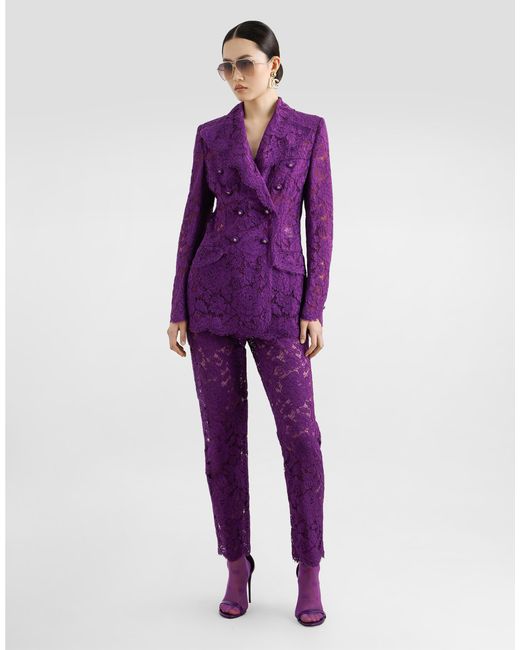 Giacca Doppiopetto di Dolce & Gabbana in Purple