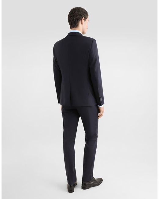 Dolce & Gabbana Black Stretch Wool Martini-Fit Suit for men