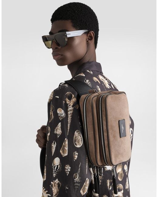 Dolce & Gabbana Multicolor Leather And Split Calfskin Belt Bag for men
