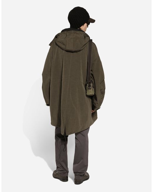 メンズ Dolce & Gabbana Unlined Technical Fabric Parka With Hood Green