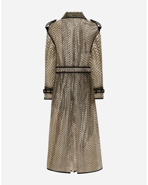 Dolce & Gabbana トレンチコート ルレックスメッシュ Pvcボンディング Natural