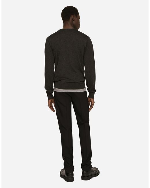 Dolce & Gabbana Black Pull Girocollo for men