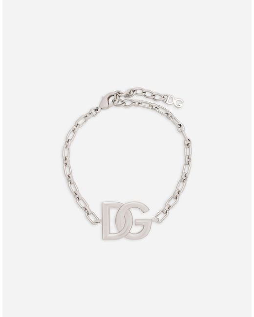 メンズ Dolce & Gabbana チェーンブレスレット Dgロゴ White