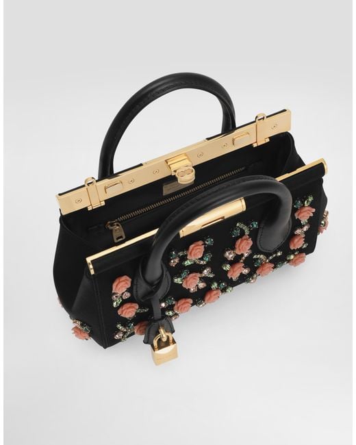 Dolce & Gabbana Black Embroidered Marlene Day Mini Bag