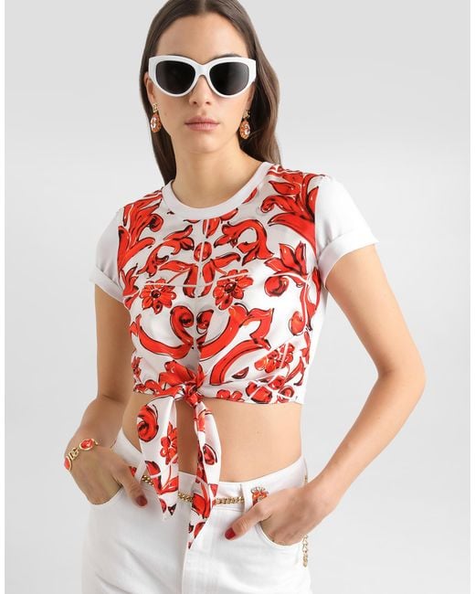 Dolce & Gabbana Red T-Shirt M/Corta Giro