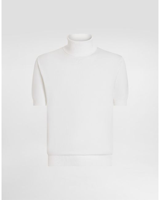 Dolce & Gabbana White Short-Sleeved Cotton Polo-Shirt for men