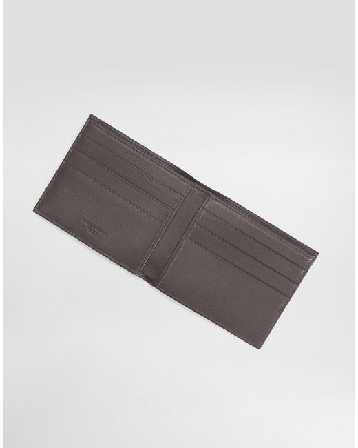 Dolce & Gabbana Gray Calfskin Bifold Wallet for men
