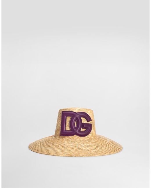 Dolce & Gabbana Raffia Hat Pink