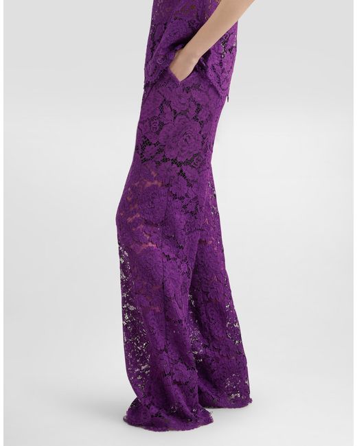 Dolce & Gabbana Cordonetto Lace Trousers Purple