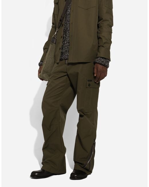 メンズ Dolce & Gabbana Technical Fabric Cargo Pants Green