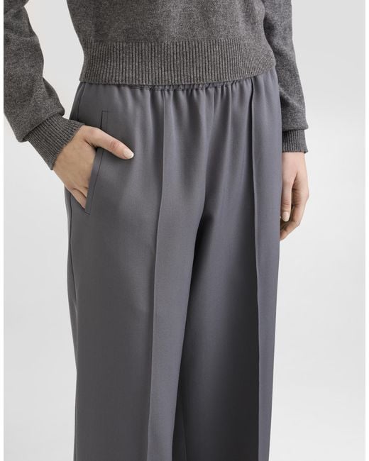 Dolce & Gabbana Wool Gabardine Trousers Gray