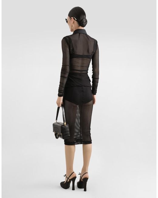 Dolce & Gabbana Black Mesh Shirt Jacket