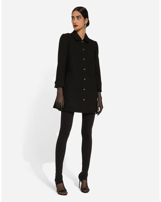 Dolce & Gabbana Black Short Woolen Coat