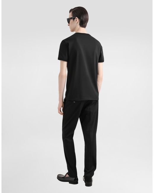 Dolce & Gabbana Black T-Shirt With Appliqué for men