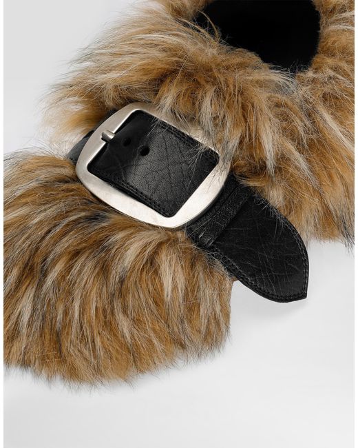 Dolce & Gabbana Multicolor Fur Loafers
