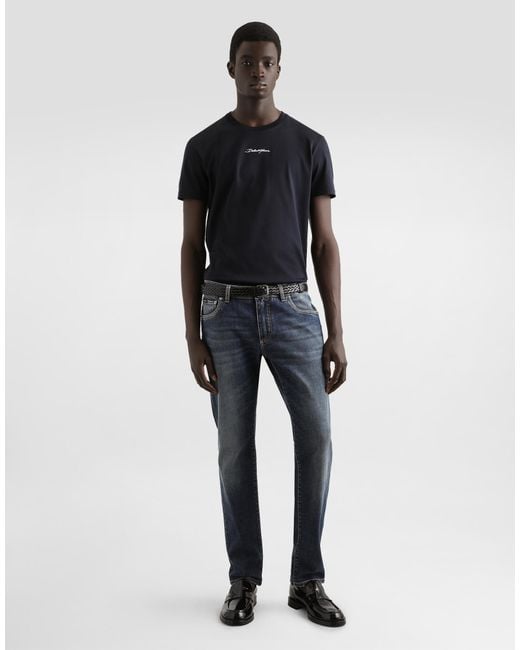 メンズ Dolce & Gabbana エンブロイダリーパッチ コットン Tシャツ Black