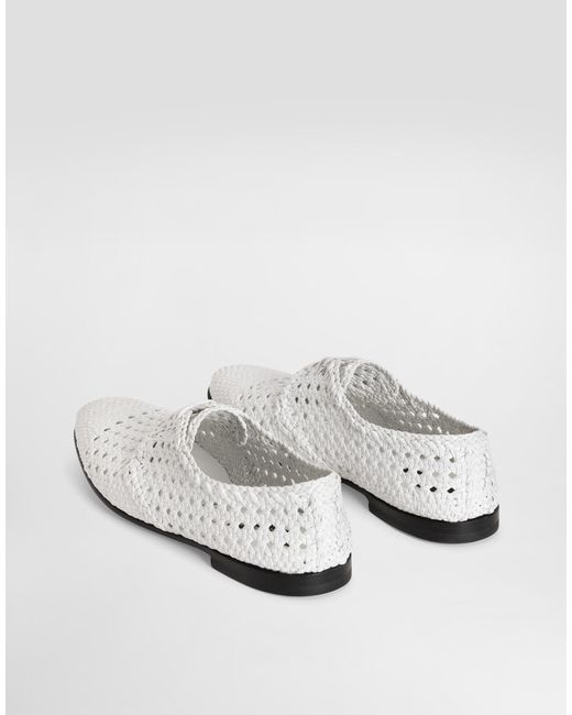 Dolce & Gabbana Derby Aus Geflochtenem Leder in White für Herren