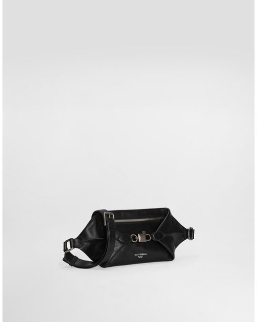 Dolce & Gabbana Lock Belt Bag in Black for Men | Lyst