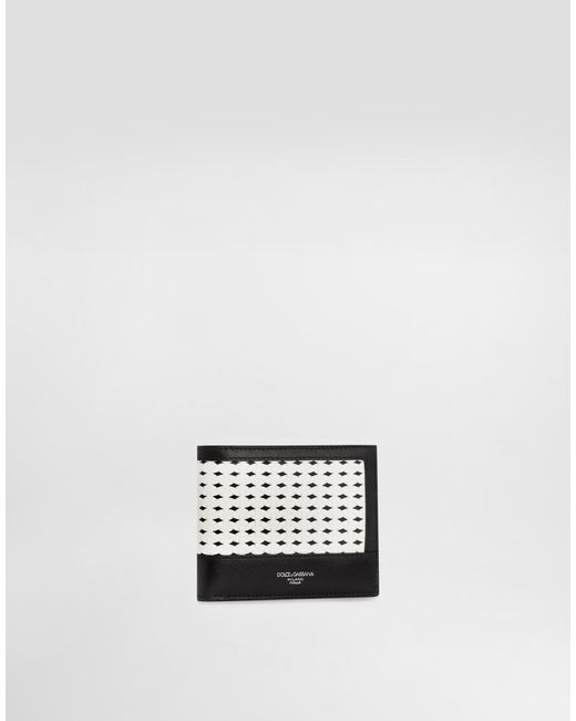 Dolce & Gabbana White Woven Plongé Calfskin Wallet for men
