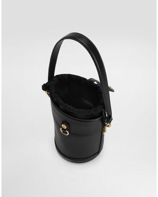 Dolce & Gabbana White Bucket Bag Capri Aus Canvas Und Leder