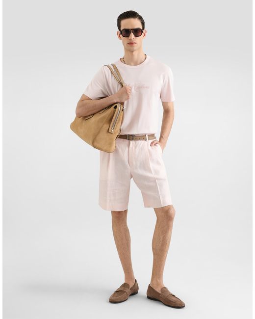 Dolce & Gabbana Pink T-Shirt M/Corta Giro for men