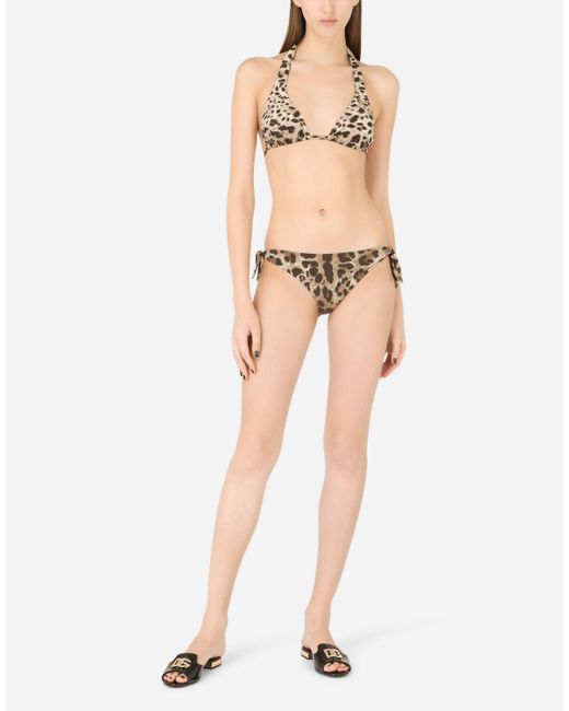 Dolce & Gabbana Synthetic Leopard-print Bikini Briefs - Save 63% - Lyst
