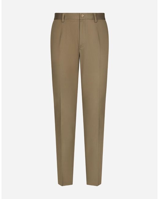 Dolce & Gabbana Natural Stretch Gabardine Trousers for men