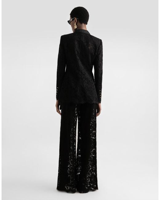 Dolce & Gabbana Black Cordonetto Lace Trousers