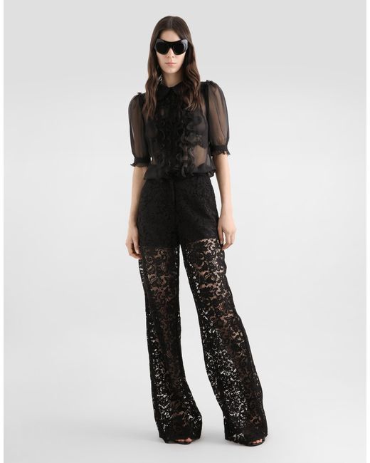 Dolce & Gabbana Black Chiffon Shirt