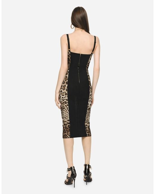 Dolce & Gabbana Brown Leopard-print Midi Dress