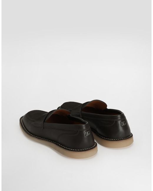 Dolce & Gabbana White Calfskin Slipper for men