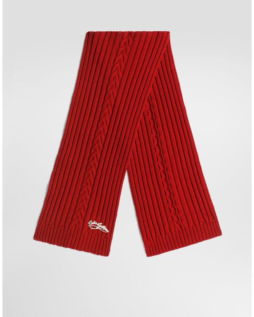 Dolce & Gabbana Red Knit Scarf