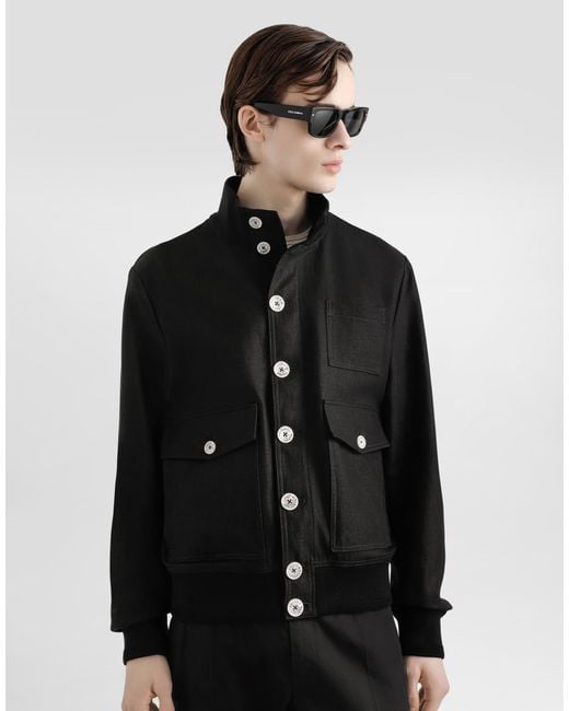 Dolce & Gabbana Black Multi-Pocket Button-Up Jacket for men