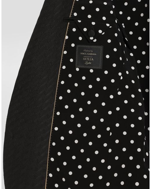 Dolce & Gabbana Black Single-Breasted Sicilia Light Jacket With Micro Pattern Jacquard for men