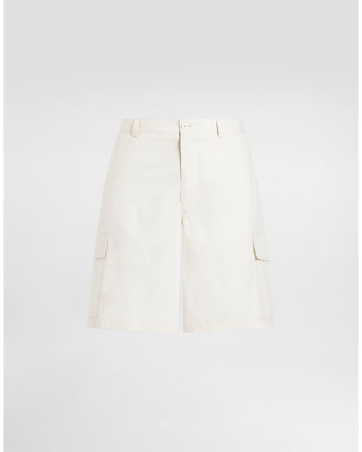 Dolce & Gabbana Cargo-Bermudas Aus Baumwolle in White für Herren