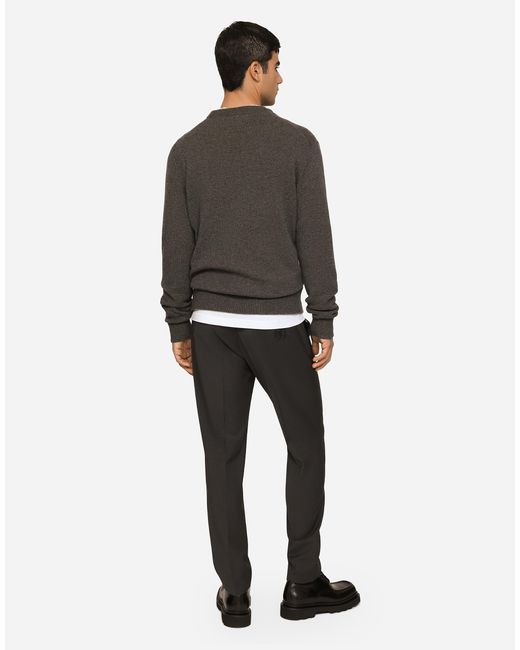 メンズ Dolce & Gabbana パンツ ストレッチコットン Dgパッチ Black