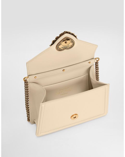 Dolce & Gabbana Natural Small Devotion Top-Handle Bag