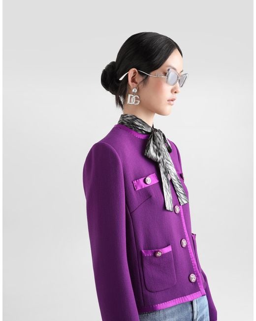 Giacca Corta Monopetto di Dolce & Gabbana in Purple