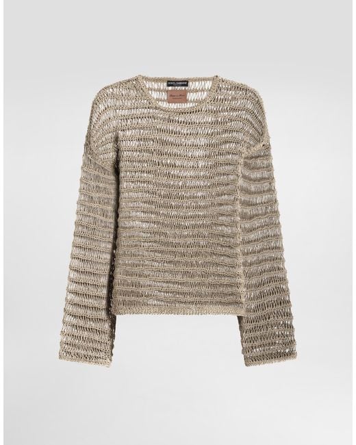 Dolce & Gabbana Natural Cotton-Linen Pullover for men