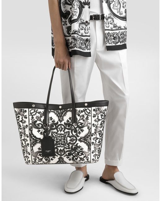 Dolce & Gabbana Shopper Aus Canvas Muschelprint in Black für Herren