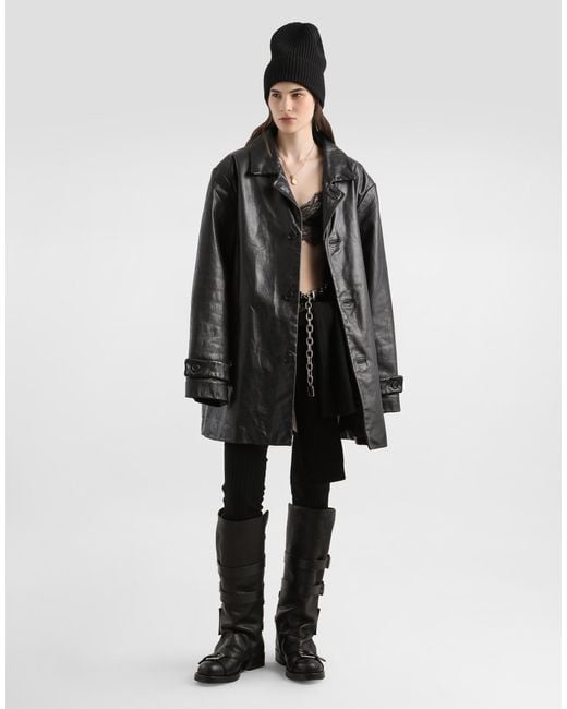 Dolce & Gabbana Black Gerippter Strickrock