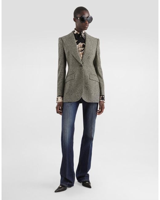 Dolce & Gabbana Gray Single-Breasted Jacket
