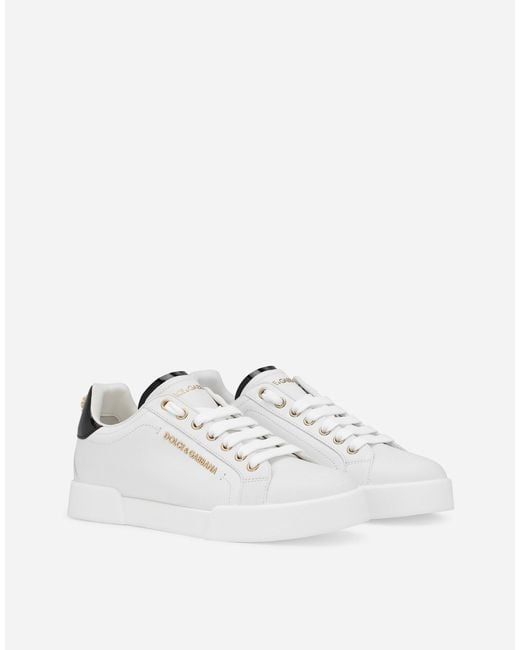 Dolce & Gabbana ポルトフィーノ スニーカー ナッパカーフスキン レタリング White