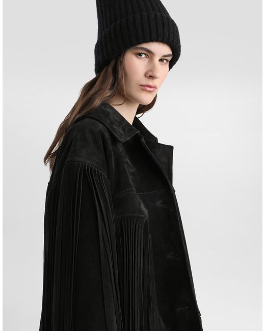 Dolce & Gabbana Black Split Leather Jacket