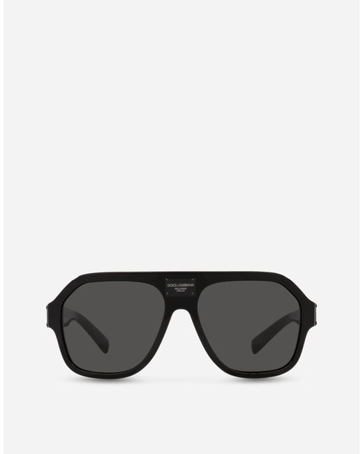 メンズ Dolce & Gabbana スクエアフレーム サングラス Black